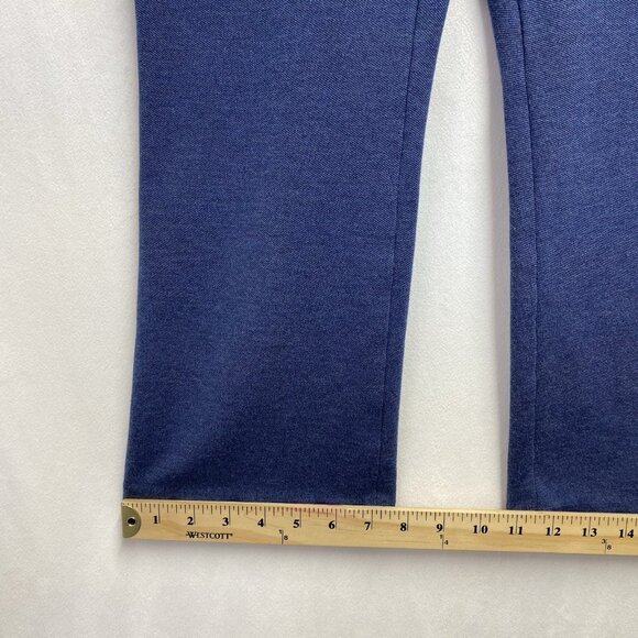 Talbots Montauk Knit Mid-Rise Pull-On Flare Capri Leg Pants Women 6 Blue Stretch - Picture 9 of 12